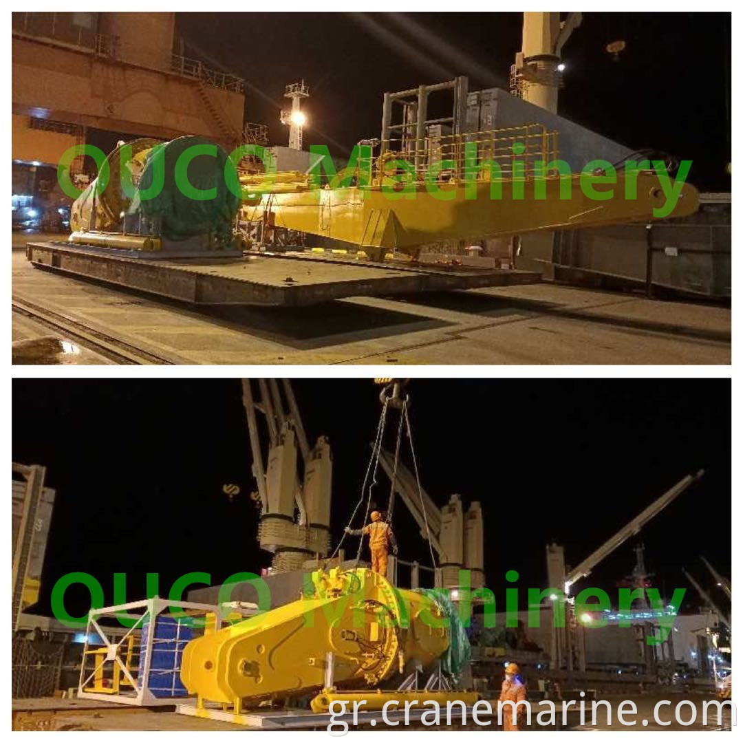 36,6 εκατ. Μήκος Boom Length Marine Crane με τηλεσκοπικό κυλινδροειδές γερανό Offshore Crane ABS Certified